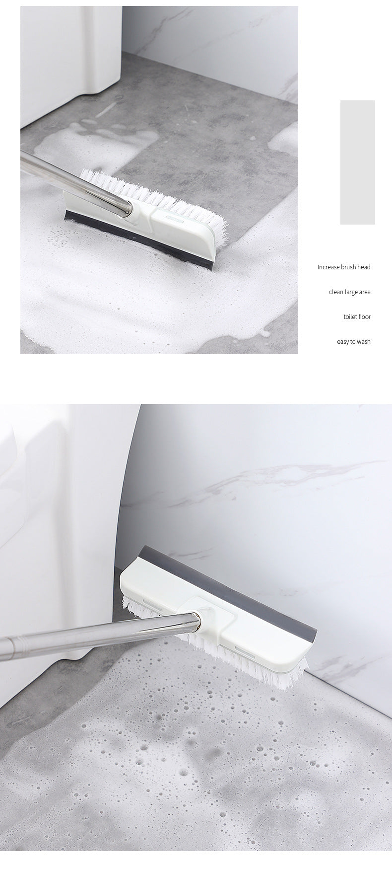 Image of bathroom cleaning brush with long handle