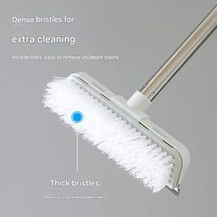 Dual-function bathroom brush in action
