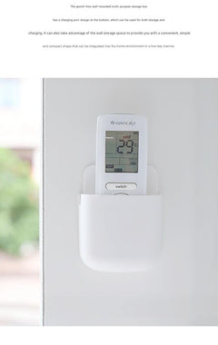 Smart wall-mounted remote control holder - White