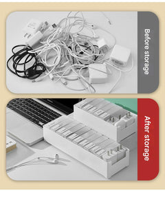 Compact desktop cable management box front view