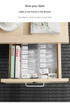 Stackable storage box for tech accessories