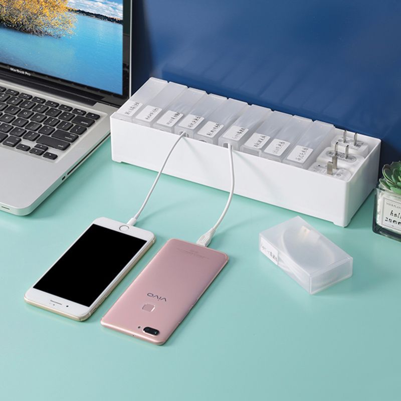 Transparent cable organiser for wires and remotes