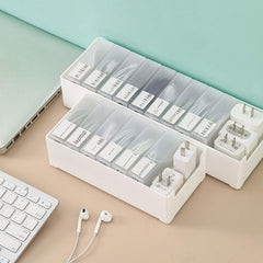 Stackable storage box for tech accessories
