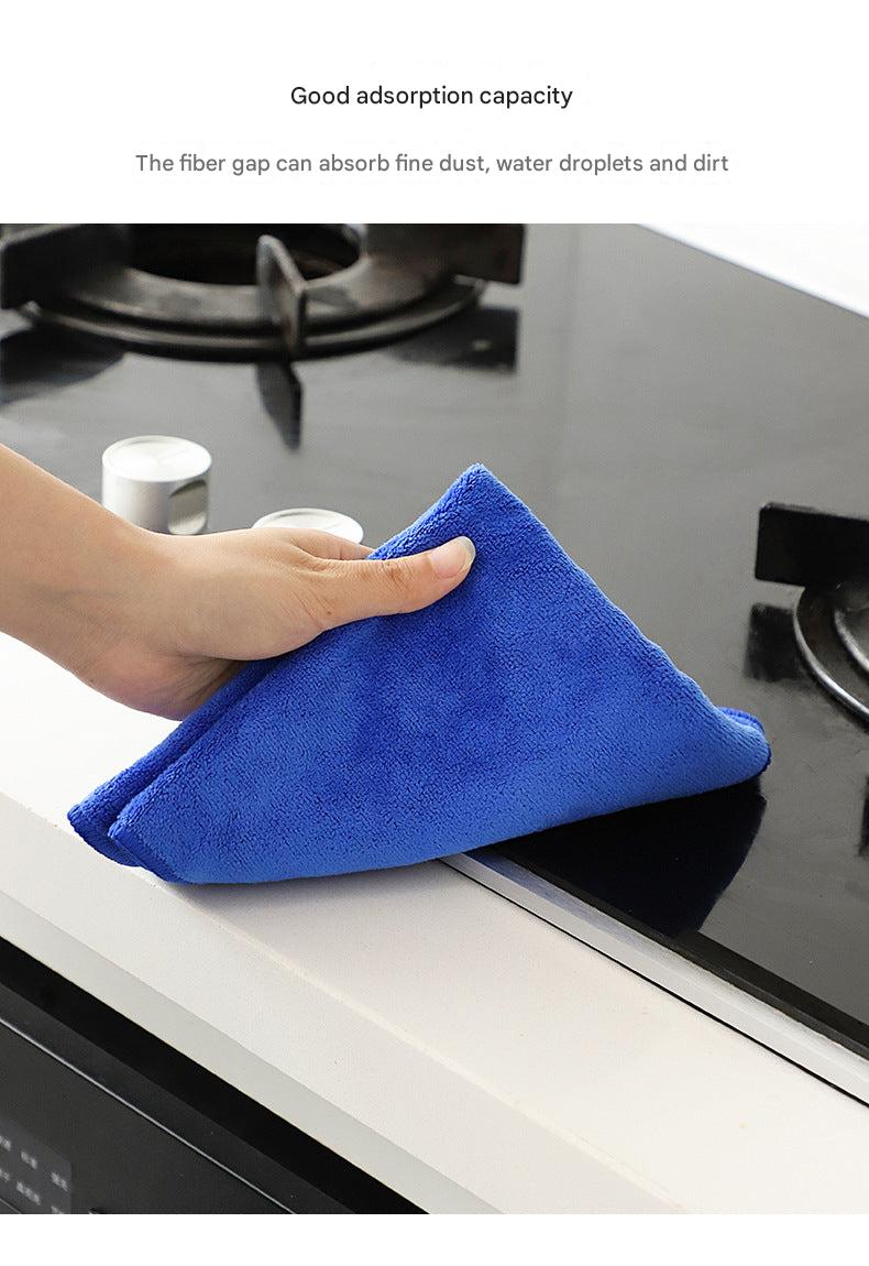 Microfiber cloth in hand showing softness