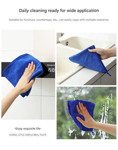 Set of reusable microfiber cleaning cloths