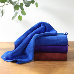 Blue microfiber cleaning cloth on kitchen countertop