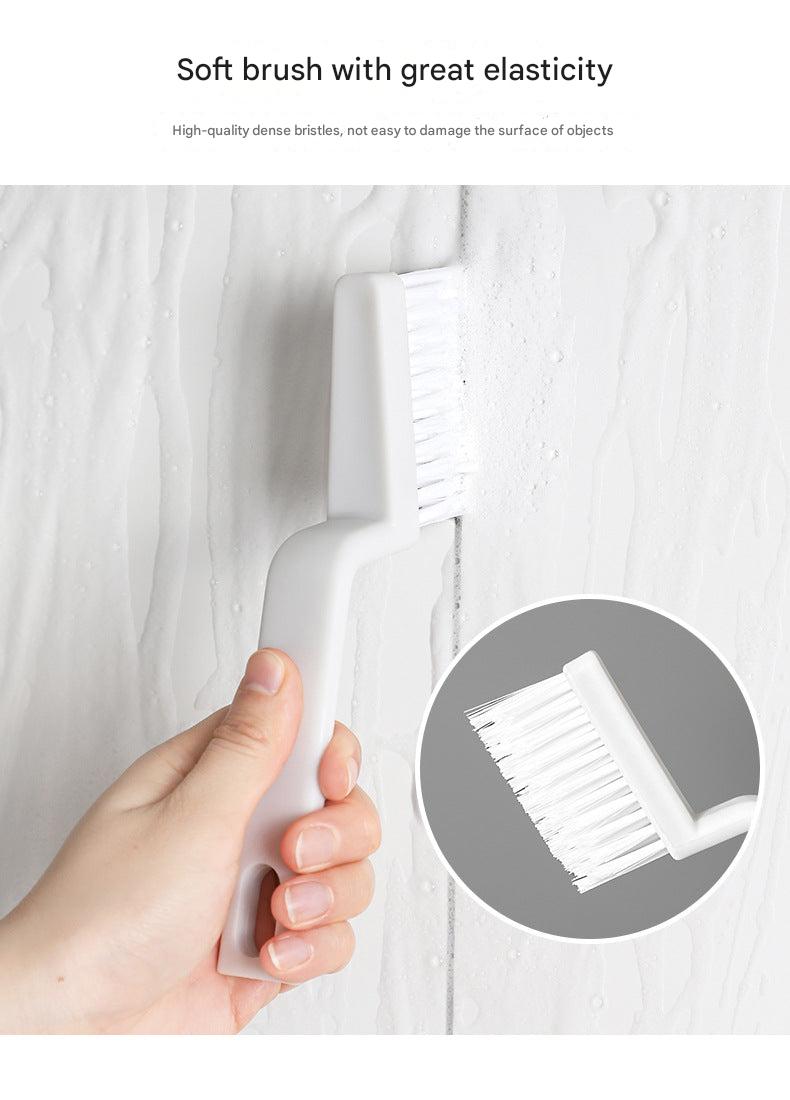 Demonstration of bathroom cleaner brush in use