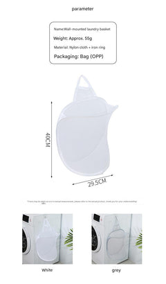 foldable laundry basket in grey