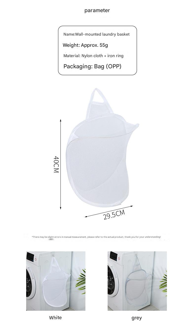 foldable laundry basket in grey