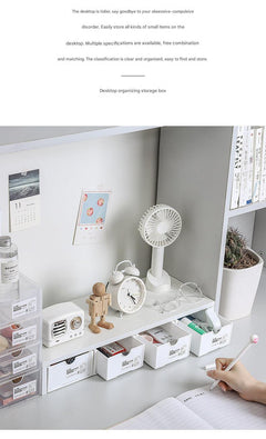 Clear stackable drawer organiser for desk