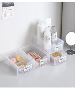 Clear stackable drawer organiser for desk