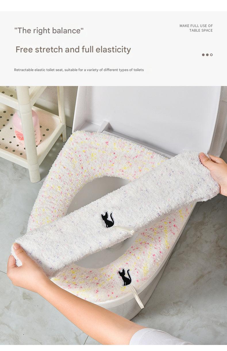Cute white monster toilet seat cover