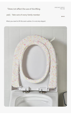 Purple and pink cat toilet seat cover