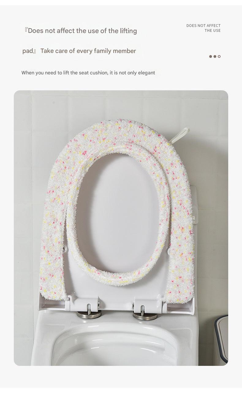 Purple and pink cat toilet seat cover