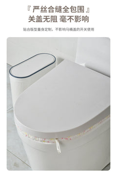 Deep green button design toilet seat cover