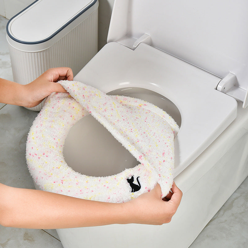 Cute white monster toilet seat cover