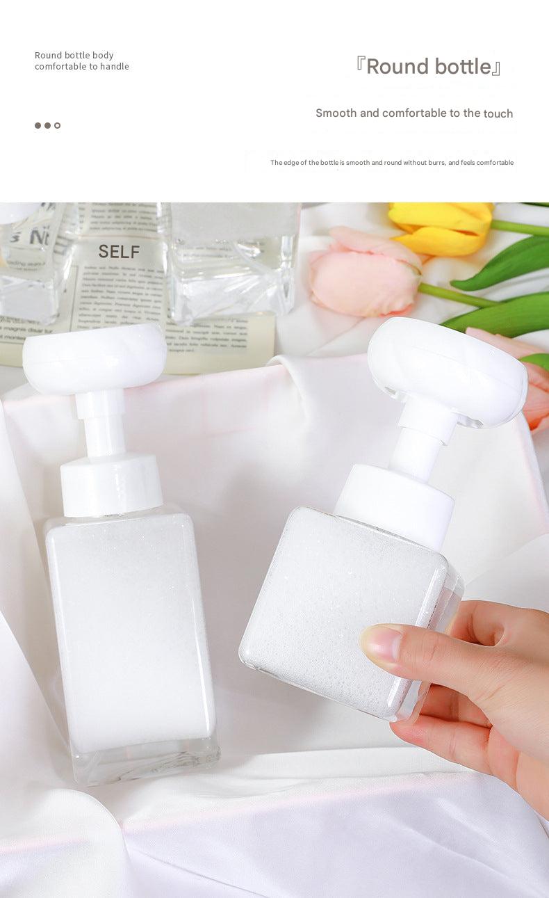 Stylish liquid soap dispenser in use