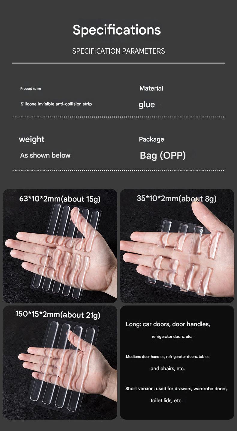 Transparent silicone bumper on door handle