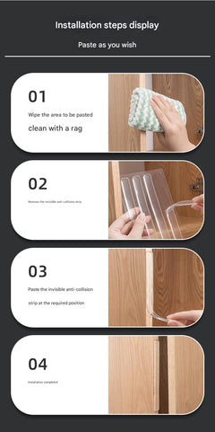 Range of silicone bumpers on door edge