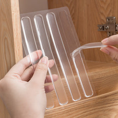 Silicone bumpers installed on cabinet doors