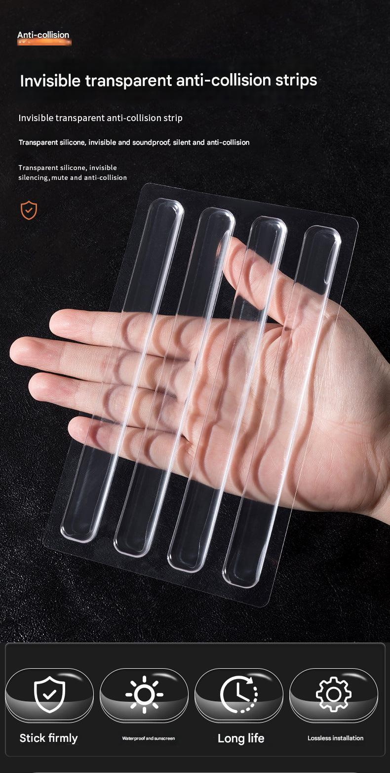 Transparent silicone bumpers in packaging