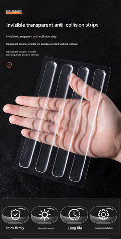 Transparent silicone bumpers in packaging