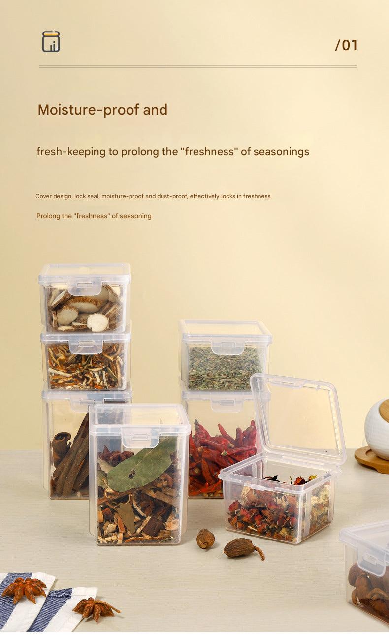 Efficient spice storage container for kitchen organisation