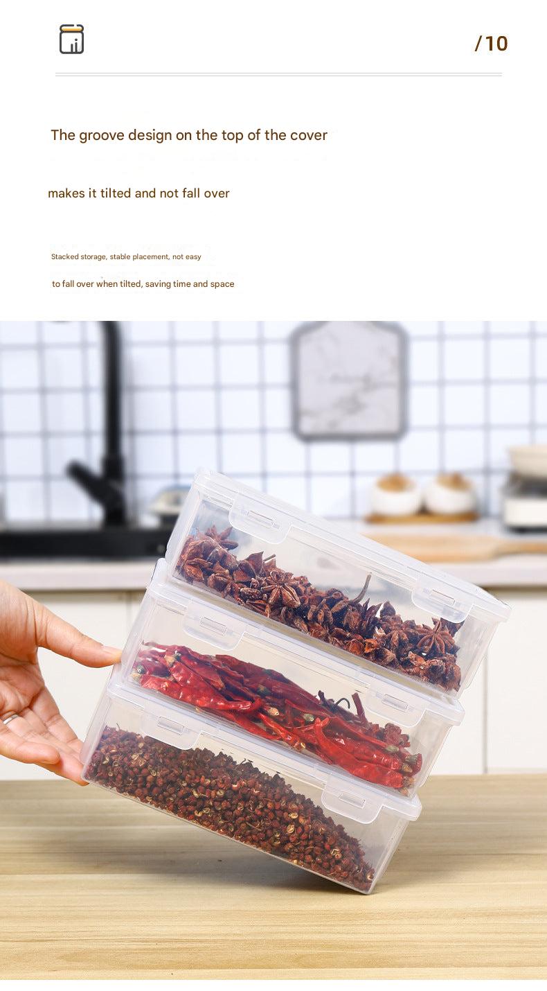 Efficient spice storage container for kitchen organisation