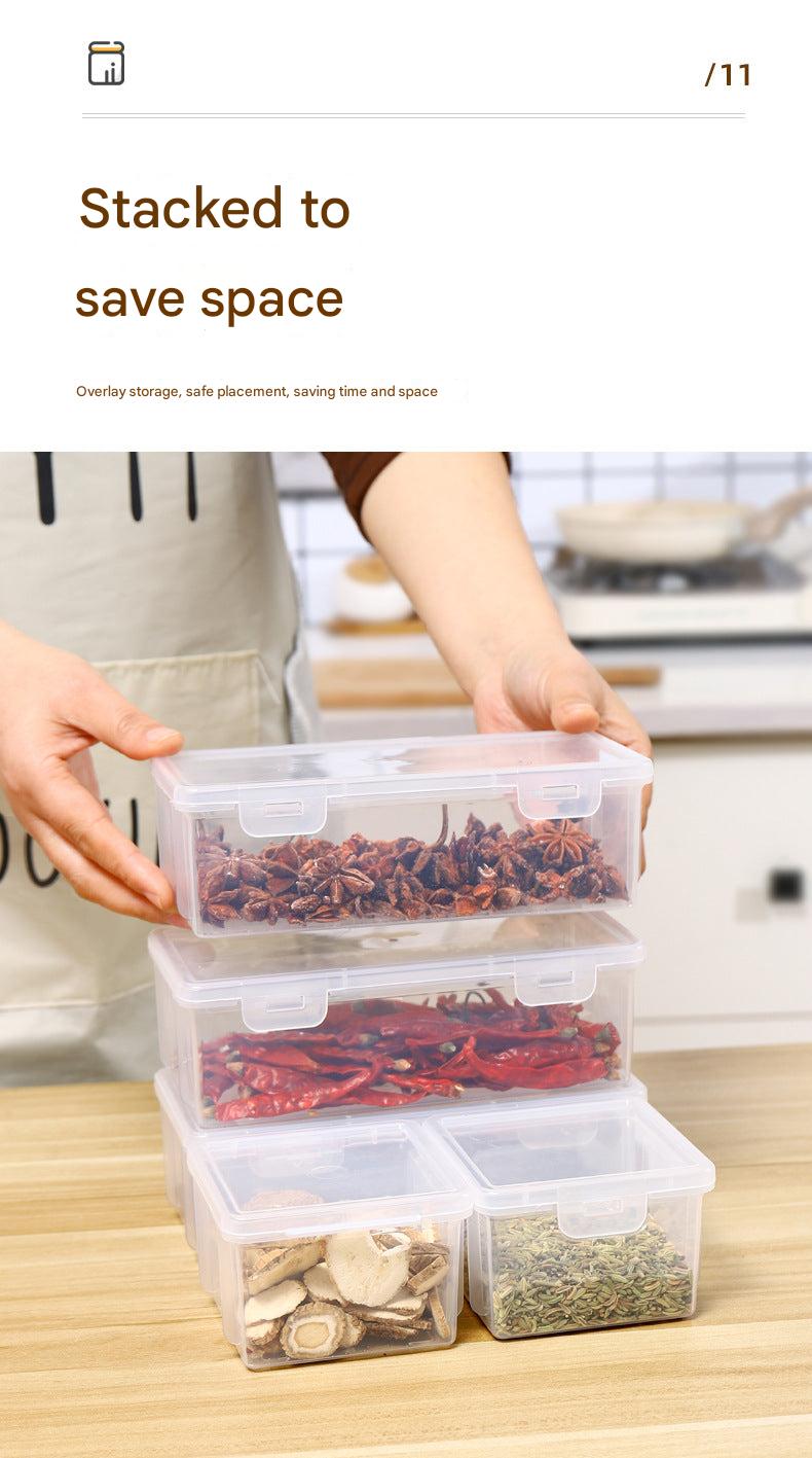 Modern square spice box storing dried chilies