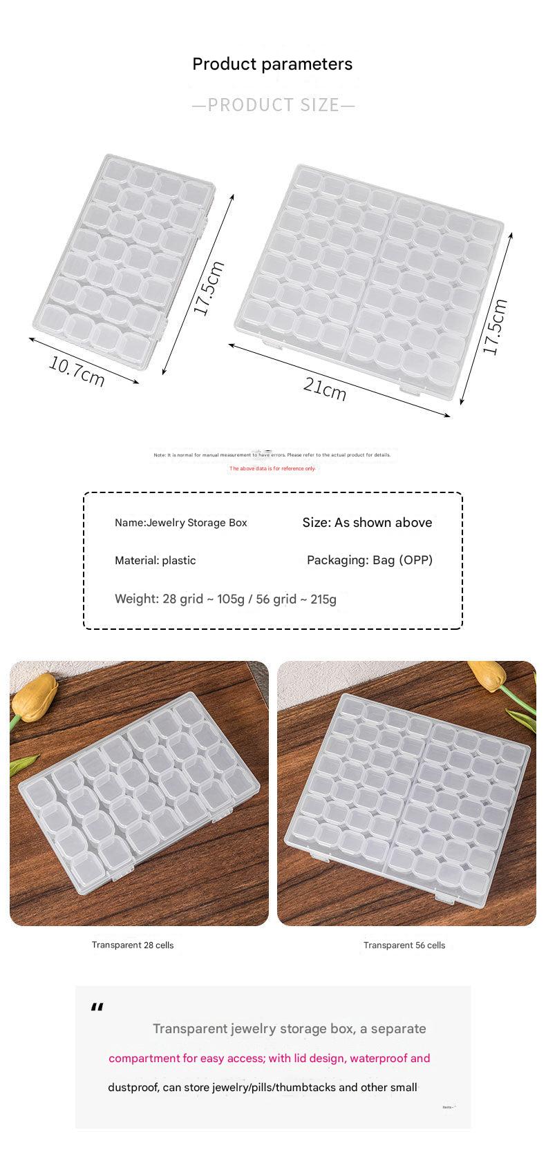 neatly arranged small items in compartment box