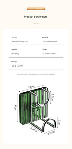 Compact washbasin holder wall hook in green
