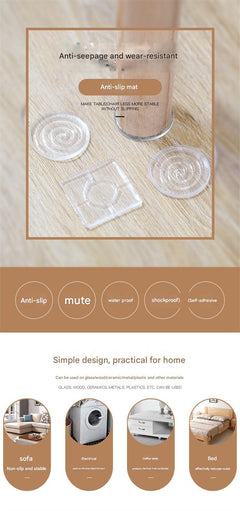 Transparent furniture leg pads for stability