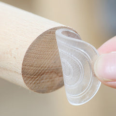 Transparent furniture leg pads for stability