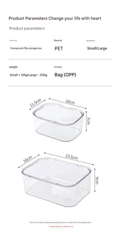 Acrylic organiser with snacks arranged inside