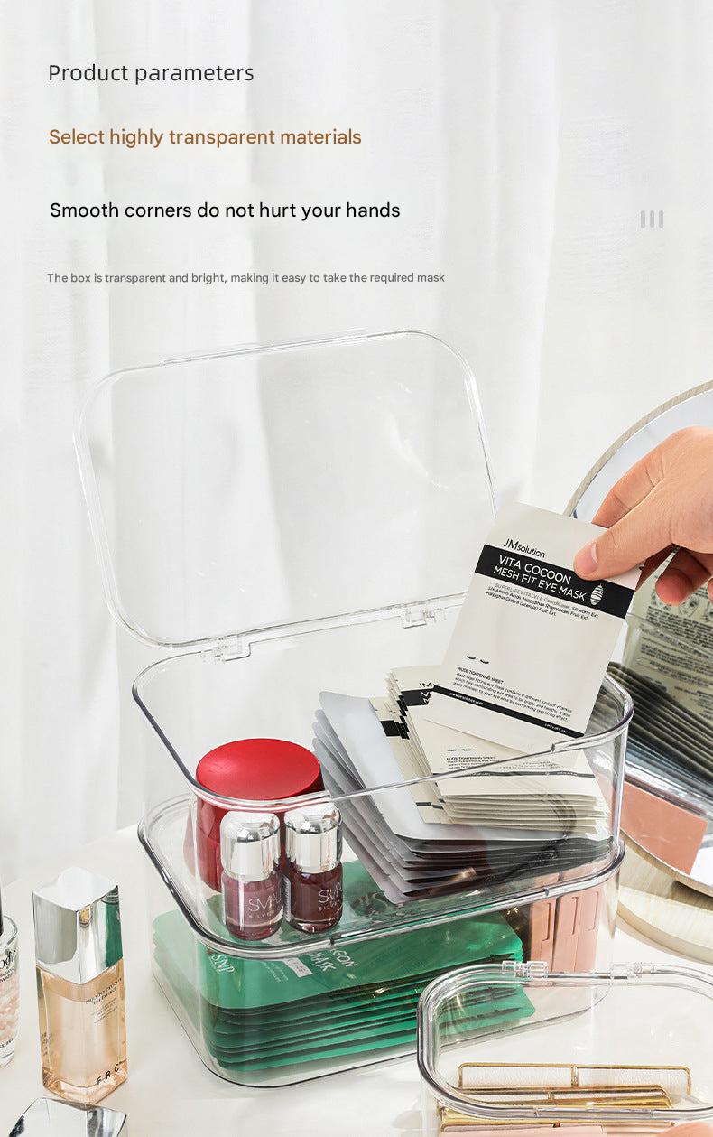 Modern transparent acrylic storage box with lid for makeup