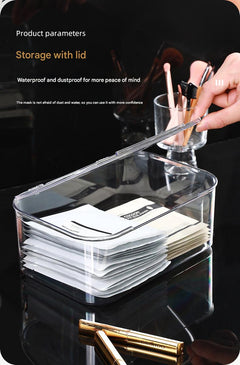 Interior view of acrylic storage box showcasing its use