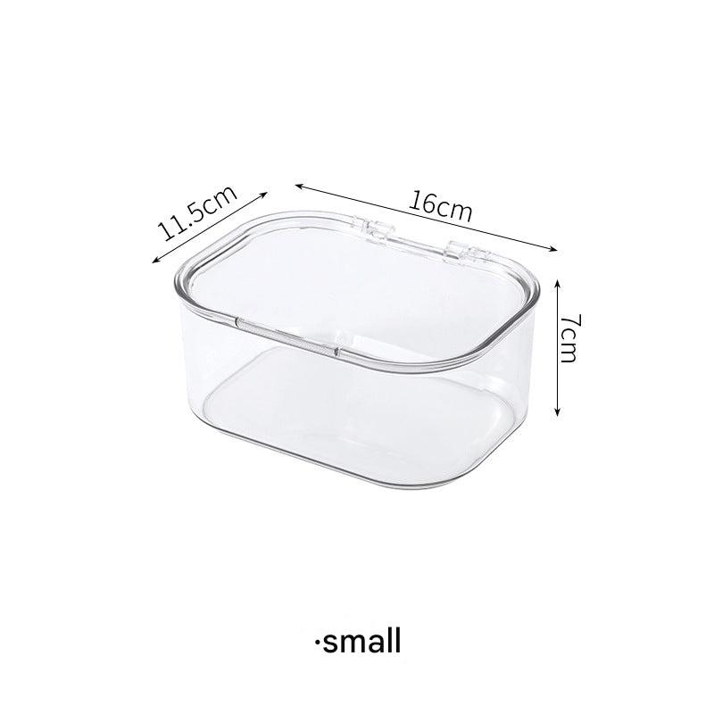Stylish acrylic storage box on a minimalist desk