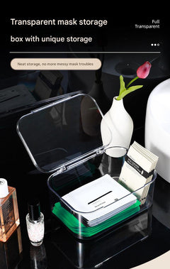 Transparent box used as a makeup organiser