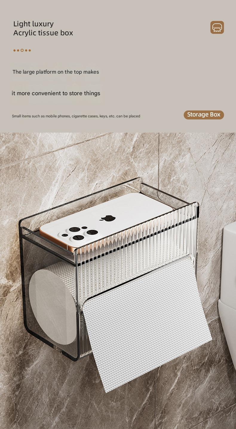 Amber orange acrylic tissue box for modern bathroom