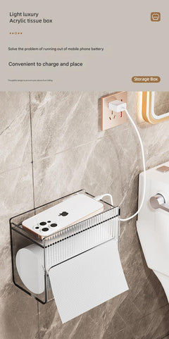 Close-up of waterproof tissue box with no drill installation