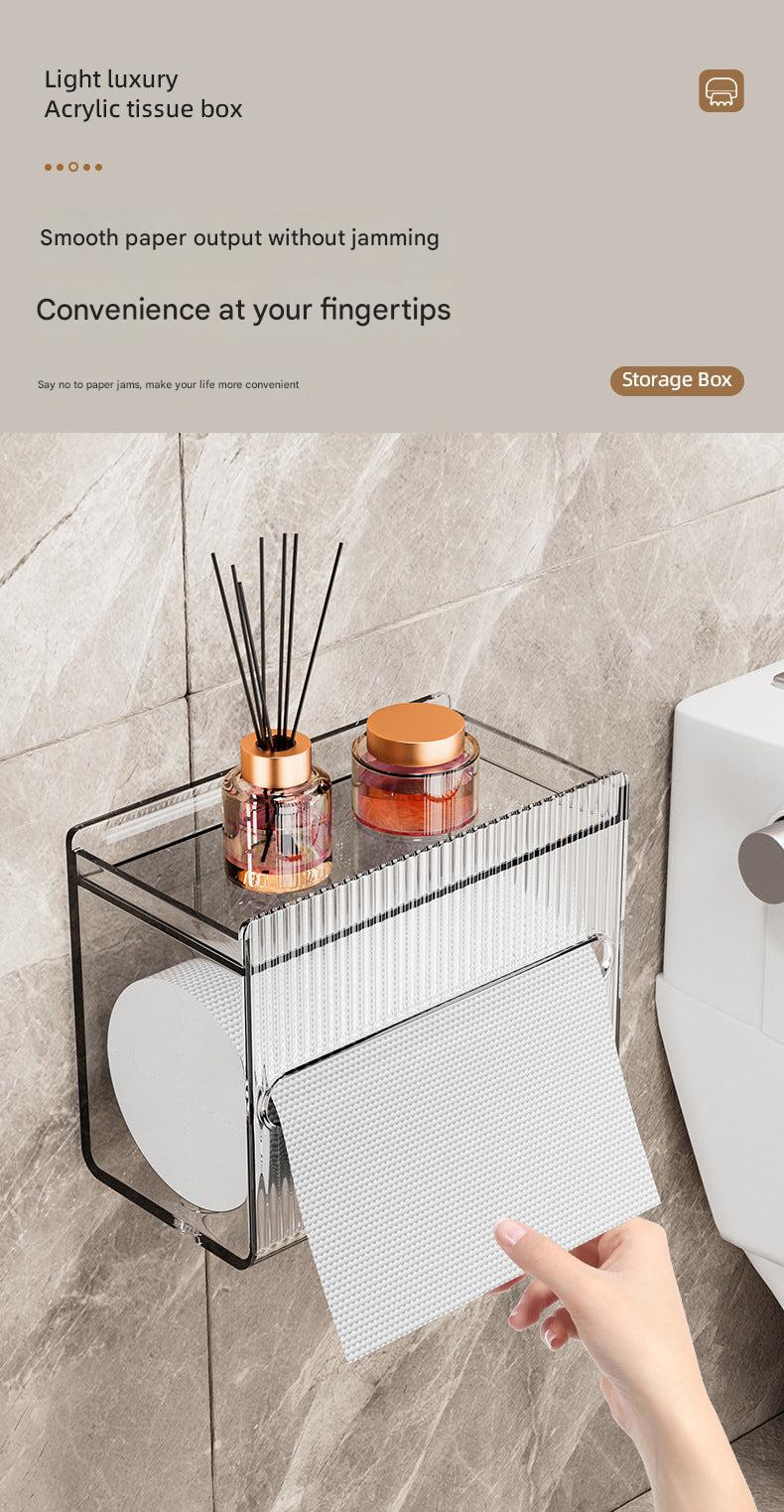 Wall-mounted tissue box in luxurious green in kitchen