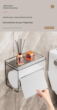 Wall-mounted tissue box in luxurious green in kitchen