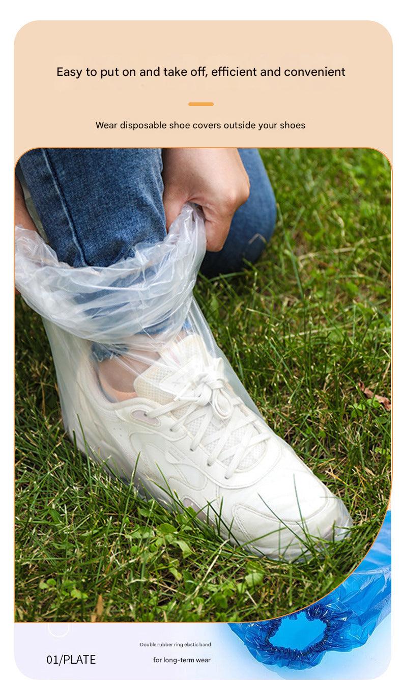 Shoe covers in outdoor setting