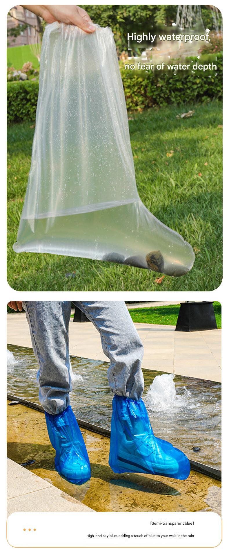 Durable waterproof shoe covers for adults in use