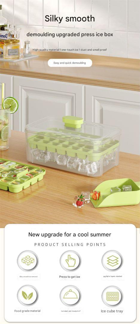Premium Ice Cube Maker Tray in vibrant orange