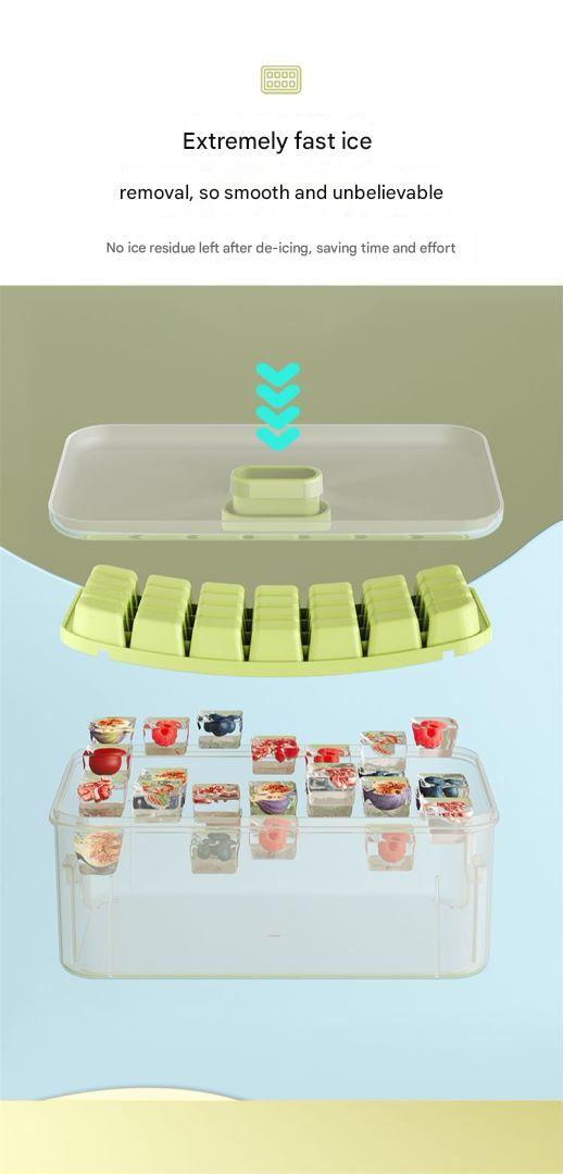 Stacked ice cube trays for home storage