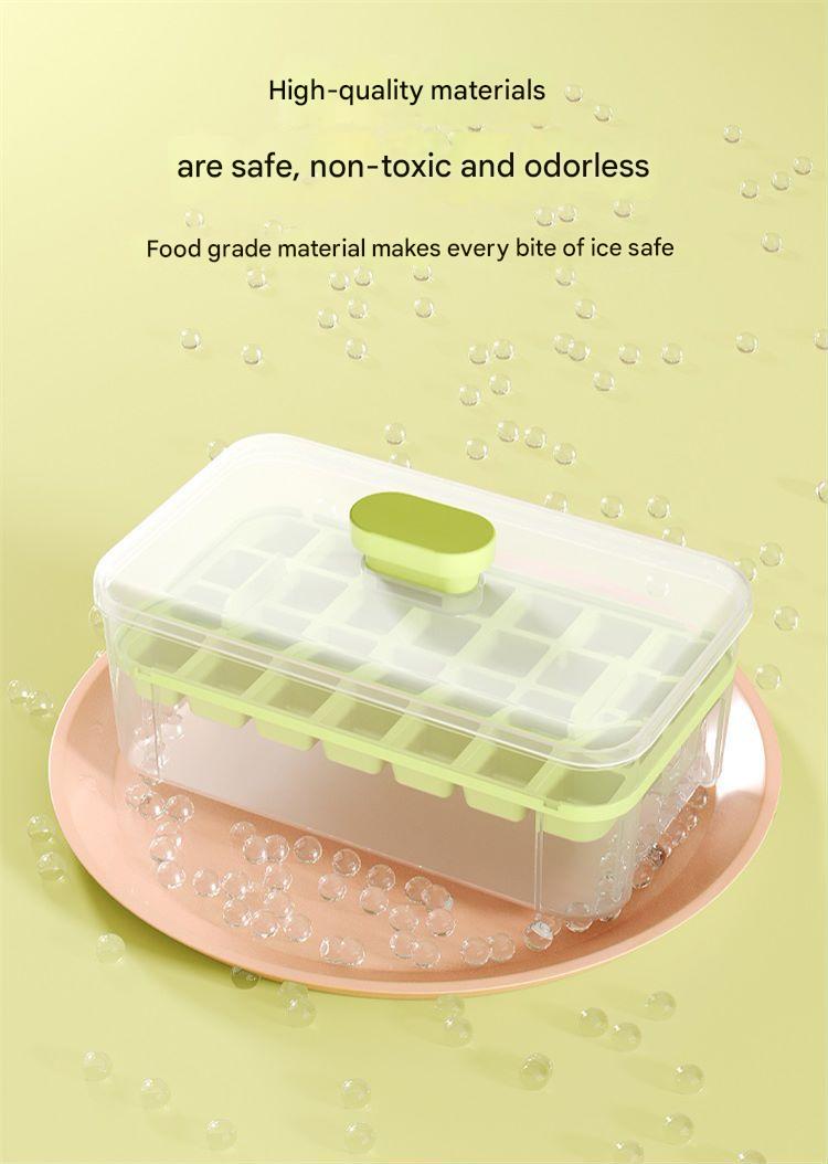 Premium Ice Cube Maker Tray in vibrant orange