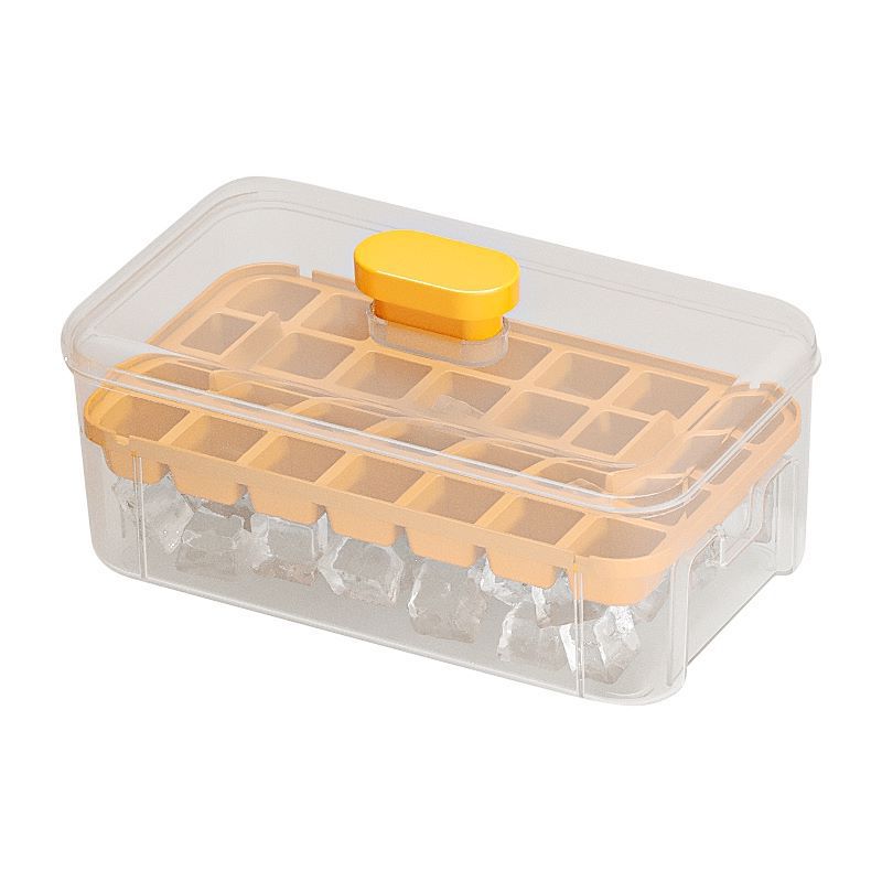 Ice cube tray with ice cubes ready for drinks