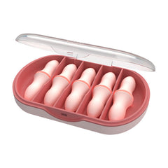 Close-up of reusable silicone earplugs