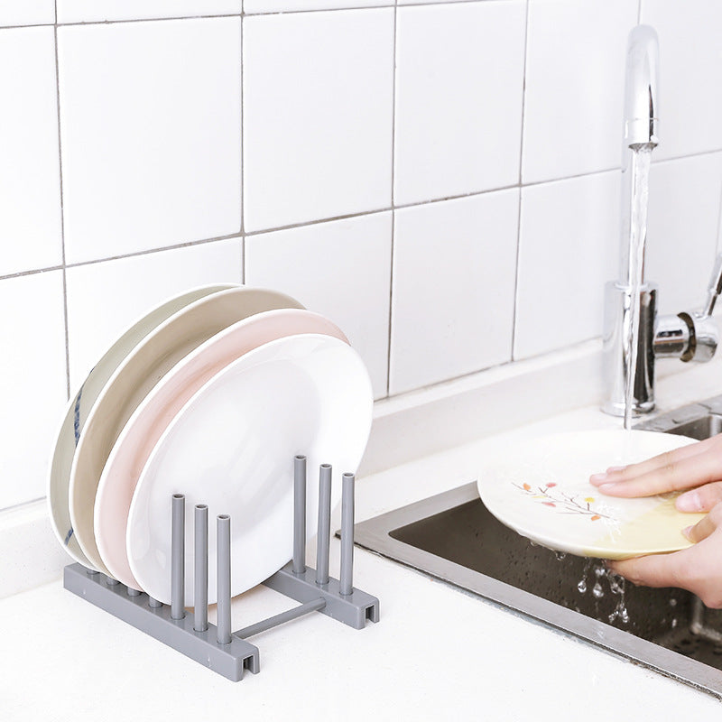 modern grey utensil rack in kitchen